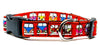 VW Bus dog collar handmade adjustable buckle collar 5/8" wide or leash Red Petcollarshandmade
