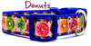 Donuts dog collar handmade adjustable buckle collar 1" wide or leash Petcollarshandmade