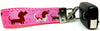 Dachshund Key Fob Wristlet Keychain 1"wide Zipper pull Camera strap handmade - Petcollarshandmades