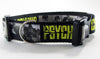 Psycho dog collar adjustable buckle collar 1" wide or leash horror movie Petcollarshandmade