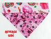 Candy Dog Bandana, Over the Collar dog bandana, Dog collar bandana, puppy - Petcollarshandmades
