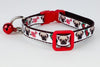 Pugs cat or small dog collar 1/2" wide adjustable handmade bell or leash Petcollarshandmade