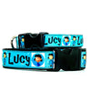 Lucy dog collar handmade adjustable buckle 1"or 5/8" wide or leash Petcollarshandmade