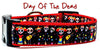Day Of The Dead dog collar handmade adjustable buckle collar 1" wide or leash - Petcollarshandmades