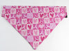 Pink Ribbon Dog Bandana, Over the Collar dog bandana, Dog collar bandana puppy Petcollarshandmade