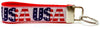 USA Key Fob Wristlet Keychain 1"wide Zipper pull Camera strap handmade Petcollarshandmade