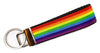 Rainbow Pride Key Fob Wristlet Keychain 1"wide Zipper pull Camera strap handmade - Petcollarshandmades