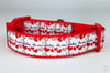 Valentine dog collar handmade adjustable buckle collar 1"wide or leash fabric - Petcollarshandmades