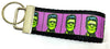 Frankenstein Key Fob Wristlet Keychain 1 1/4"wide Zipper pull Camera strap - Petcollarshandmades