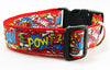 Super Hero dog collar handmade adjustable buckle collar 1" wide or leash Petcollarshandmade