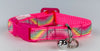 Rainbow cat & small dog collar 1/2" wide adjustable buckle handmade bell leash - Petcollarshandmades