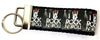 I Love Rock N Roll Key Fob Wristlet Keychain 11/4"wide Zipper pull Camera strap - Petcollarshandmades