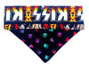 Kiss Dog Bandana Over the Collar dog bandana Dog collar bandana music icon Petcollarshandmade