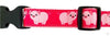 Piggies dog collar handmade adjustable buckle collar 1" wide leash fabric $6 - Petcollarshandmades