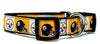 Steelers dog collar handmade adjustable buckle football 1" or 5/8" wide or leash Petcollarshandmade