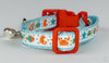 Ocean Life cat or small dog collar 1/2" wide adjustable handmade bell leash - Petcollarshandmades
