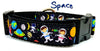 Space dog collar handmade adjustable buckle collar 1"wide or leash fabric $6 - Petcollarshandmades