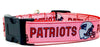 Patriots girl dog collar handmade adjustable buckle 1" or 5/8" wide or leash Petcollarshandmade