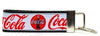 Coca Cola Key Fob Wristlet Keychain 1"wide Zipper pull Camera strap handmade Petcollarshandmade