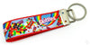 Skittles Key Fob Wristlet Keychain 1"wide Zipper pull Camera strap snack food - Petcollarshandmades