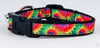 Rainbow Tie Dye cat or small dog collar 1/2" wide adjustable with bell or leash Petcollarshandmade