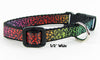 Animal Print cat or small dog collar 1/2" wide adjustable handmade bell or leash Petcollarshandmade