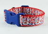 Raggedy Ann & Andy dog collar handmade adjustable buckle collar 1" wide or leash Petcollarshandmade