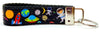 Space Key Fob Wristlet Keychain 1"wide Zipper pull Camera strap handmade - Petcollarshandmades