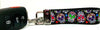 Sugar Skulls Key Fob Wristlet Keychain 1"wide Zipper pull Camera strap handmade - Petcollarshandmades