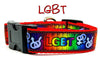 LGBT dog collar Handmade adjustable buckle collar 1" wide or leash - Petcollarshandmades