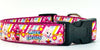 Care Bears dog collar handmade adjustable buckle collar 1" wide or leash Petcollarshandmade
