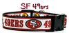 SF 49ers dog collar handmade adjustable buckle football 1" or 5/8" wide or leash Petcollarshandmade
