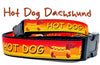 Hot Dog Dachshunds dog collar handmade adjustable buckle 5/8" wide or leash Petcollarshandmade