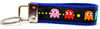 Pacman Key Fob Wristlet Keychain 1"wide Zipper pull Camera strap handmade Petcollarshandmade