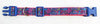 Paisley dog collar handmade adjustable buckle collar 1"wide or leash pink blue - Petcollarshandmades