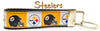 Steelers Key Fob Wristlet Keychain 1"wide Zipper pull Camera strap handmade - Petcollarshandmades