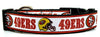 SF 49ers dog collar handmade adjustable buckle football 1" or 5/8" wide or leash Petcollarshandmade