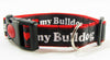 I Love My Bulldog dog collar Handmade adjustable buckle collar 1"wide or leash - Petcollarshandmades