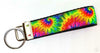 Tie Dye Key Fob Wristlet Keychain 1"wide Zipper pull Camera strap handmade Petcollarshandmade