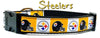 Steelers dog collar handmade adjustable buckle football 1" or 5/8" wide or leash Petcollarshandmade