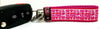 I Love Pink Key Fob Wristlet Keychain 1"wide Zipper pull Camera strap handmade - Petcollarshandmades