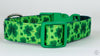 St. Pattys Day 4 leaf clover dog collar handmade adjustable buckle collar 1" wide Petcollarshandmade