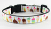Ice Cream dog collar handmade adjustable buckle collar 1"wide or leash - Petcollarshandmades