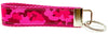 Camo Pink Key Fob Wristlet Keychain 1"wide Zipper pull Camera strap handmade Petcollarshandmade