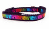 Rainbow Animal print cat or small dog collar 1/2" wide adjustable handmade bell Petcollarshandmade