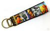 John Wayne Key Fob Wristlet Keychain 1"wide Zipper pull Camera strap handmade - Petcollarshandmades