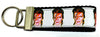 David Bowie Key Fob Wristlet Keychain 11/4"wide Zipper pull Camera strap - Petcollarshandmades