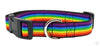 Rainbow Pride dog collar handmade adjustable buckle 1" or 5/8" or 1/2" wide Petcollarshandmade