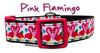 Pink Flamingo dog collar Handmade adjustable buckle 1" or 5/8" wide or leash - Petcollarshandmades