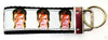 David Bowie Key Fob Wristlet Keychain 11/4"wide Zipper pull Camera strap - Petcollarshandmades